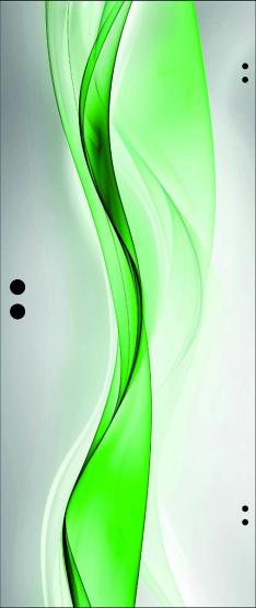 Ganzglastür ESG Weißglas 8mm, Motiv grüne Welle 